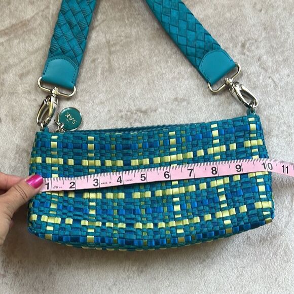*The Sak* Turquoise and Lime Green Woven Small Handbag in EUC - Picture 12 of 13